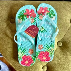 FLIP FLOPS 9 10 TROPICAL CLASSIC THONGS MINT FOAM JELLY “SUMMER STATE OF MIND”